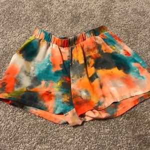 multi colored shorts with pockets
